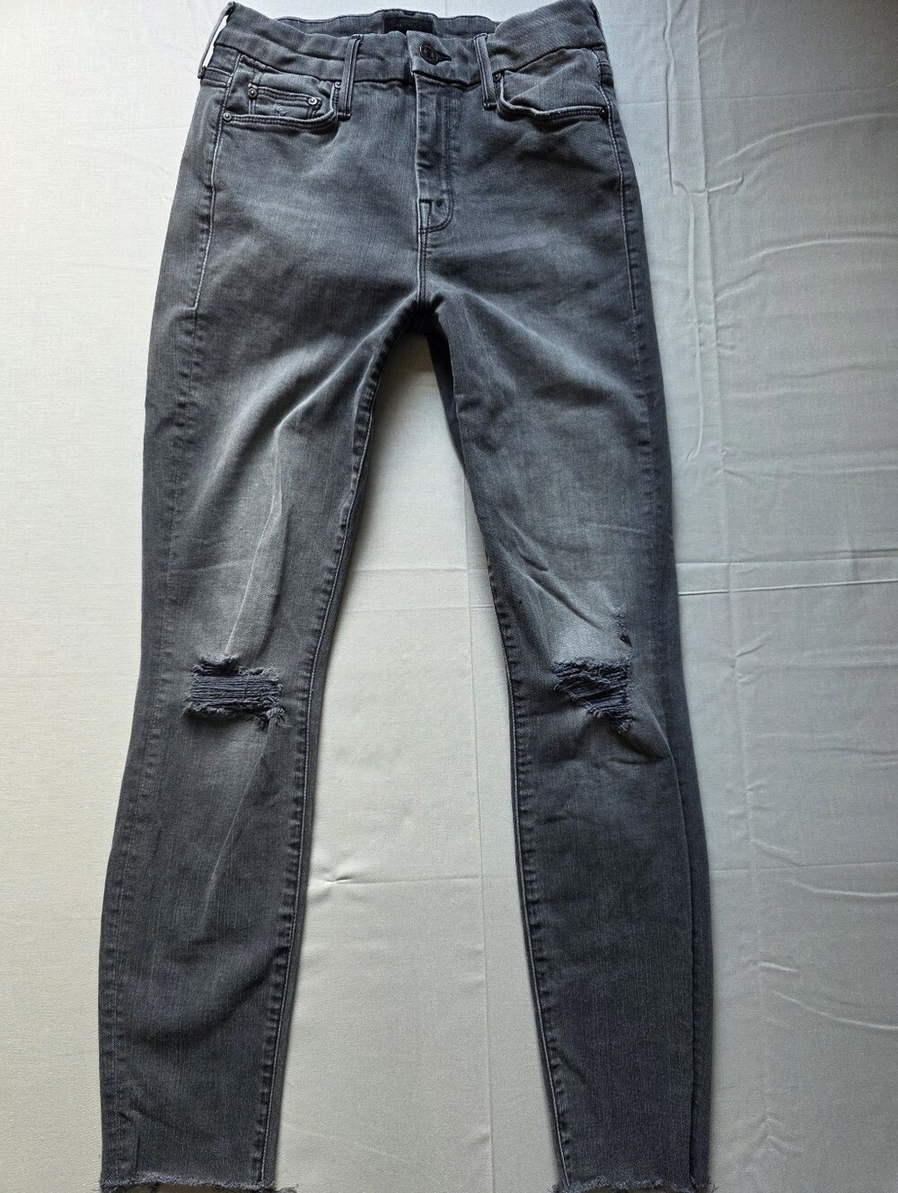 MOTHER Looker Ankle Fray Distressed Jeans size 25 Burning out Lanterns